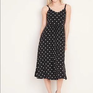 Fit and flair polka dotted midi dress